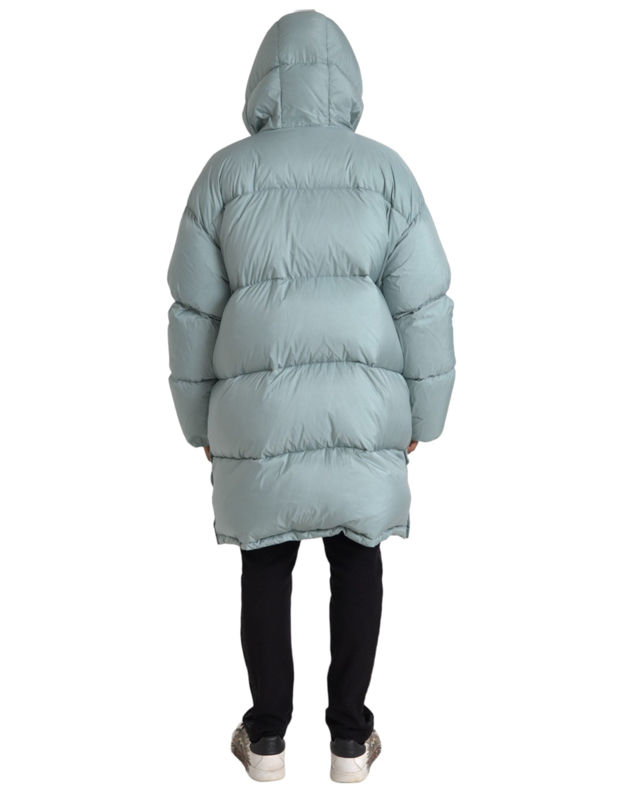 Dolce & Gabbana Light Blue Quilted Hooded Puffer Jacket Men -   -  Dolce & Gabbana. Dolce & Gabbana Light Blue Quilted Hooded Puffer Jacket Men -   -  Dolce & Gabbana.