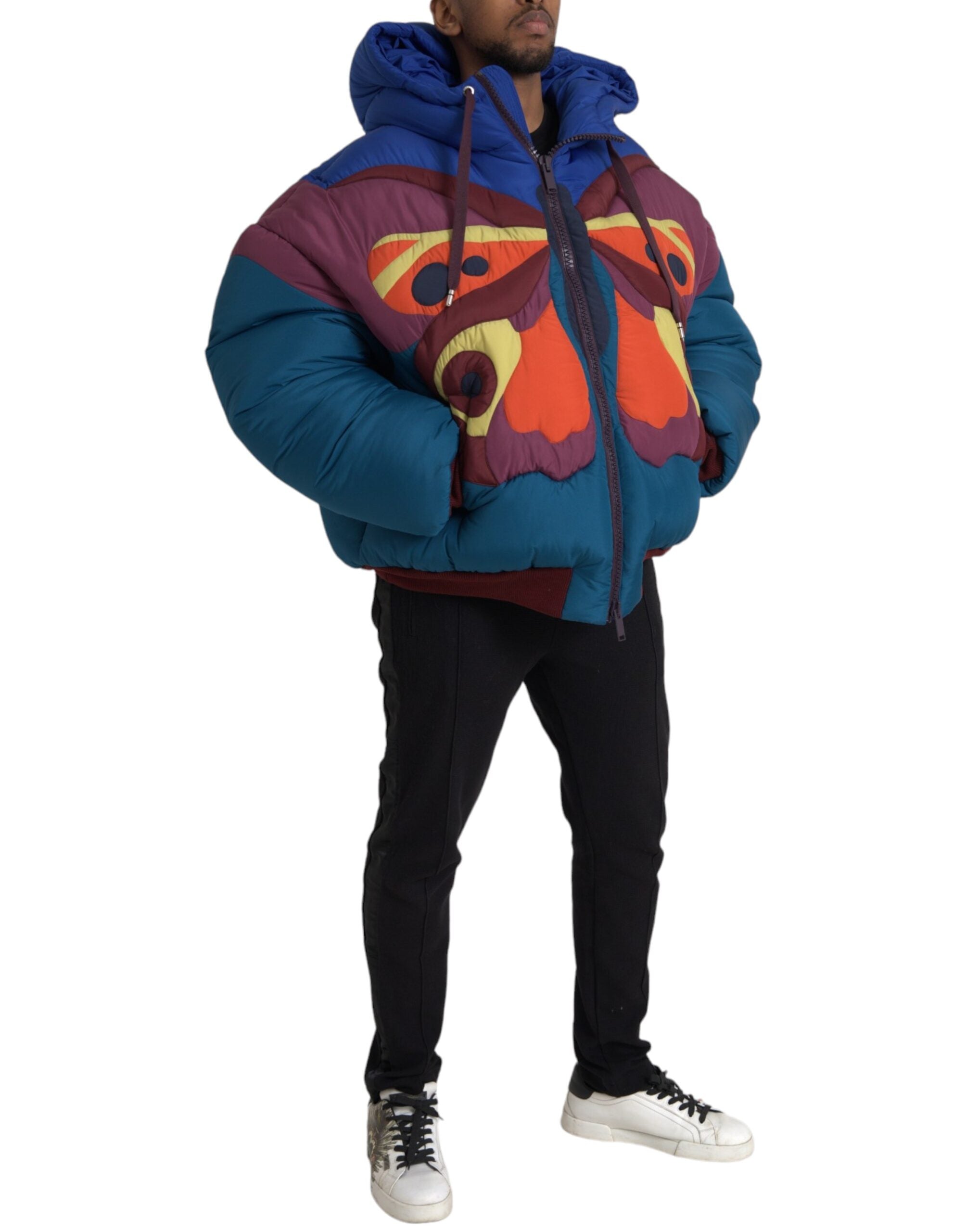 Dolce & Gabbana Multicolor Butterfly Hooded Puffer Jacket -   -  Dolce & Gabbana. Dolce & Gabbana Multicolor Butterfly Hooded Puffer Jacket -   -  Dolce & Gabbana.