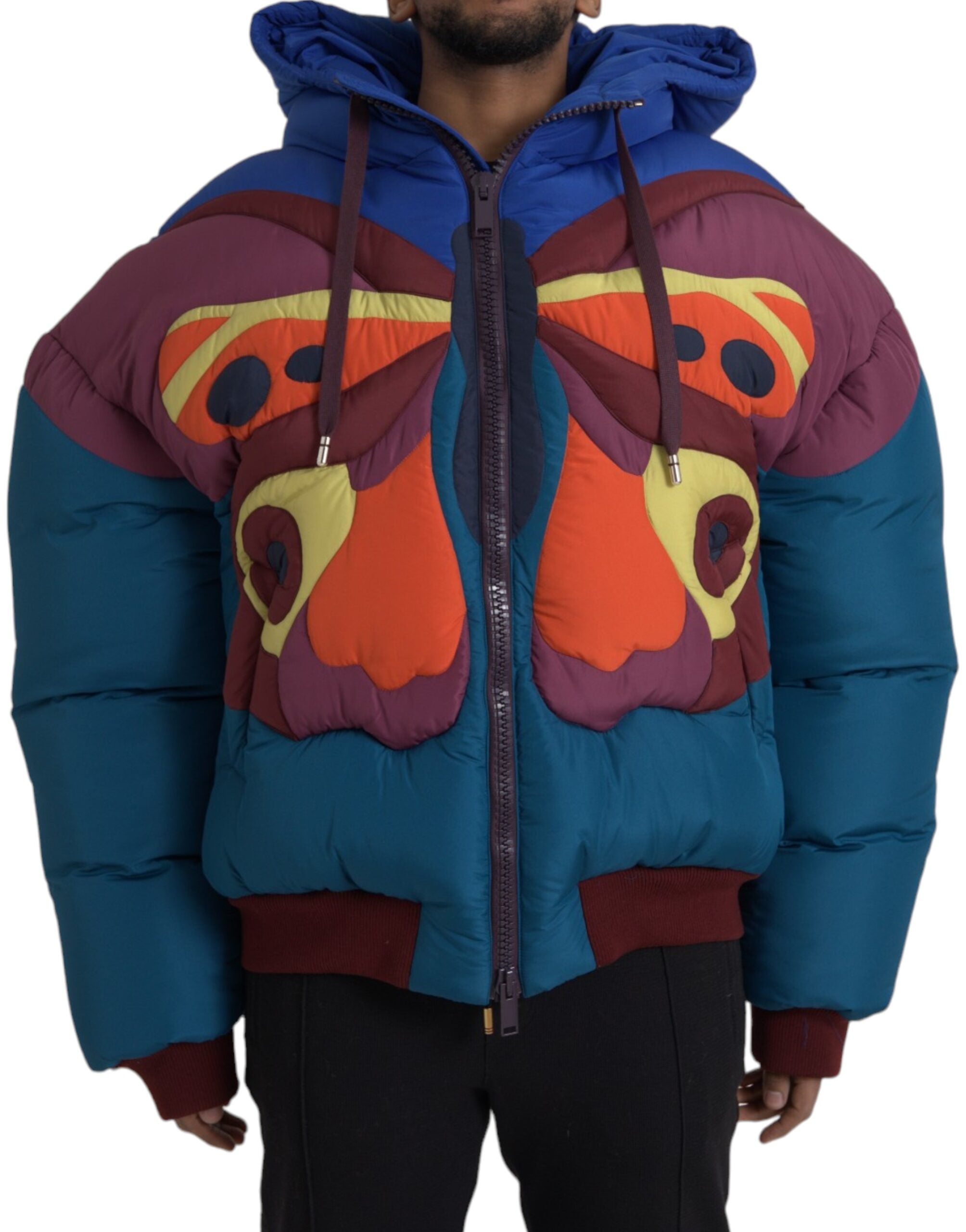 Dolce & Gabbana Multicolor Butterfly Hooded Puffer Jacket -   -  Dolce & Gabbana.