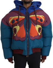 Dolce & Gabbana Multicolor Butterfly Hooded Puffer Jacket -   -  Dolce & Gabbana.