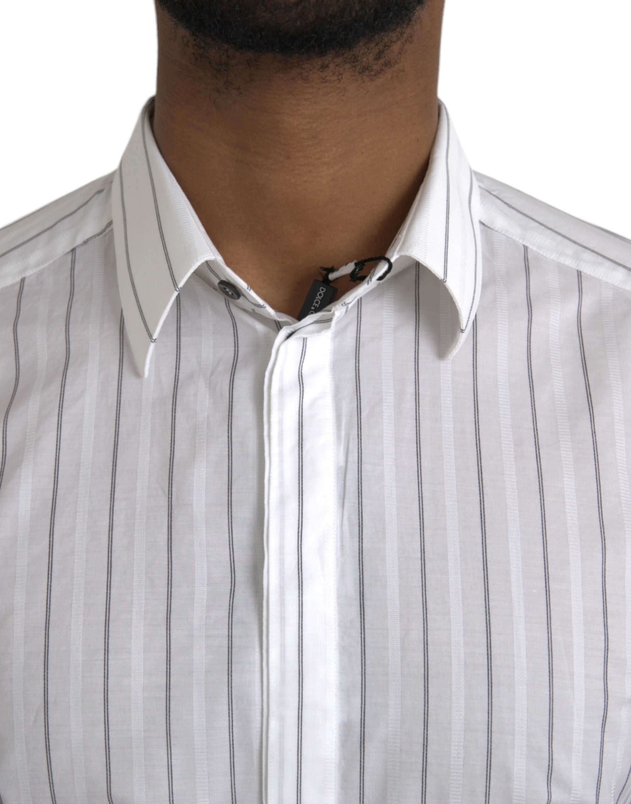 Dolce & Gabbana Black White Striped Formal Dress GOLD Shirt -   -  Dolce & Gabbana. Dolce & Gabbana Black White Striped Formal Dress GOLD Shirt -   -  Dolce & Gabbana.