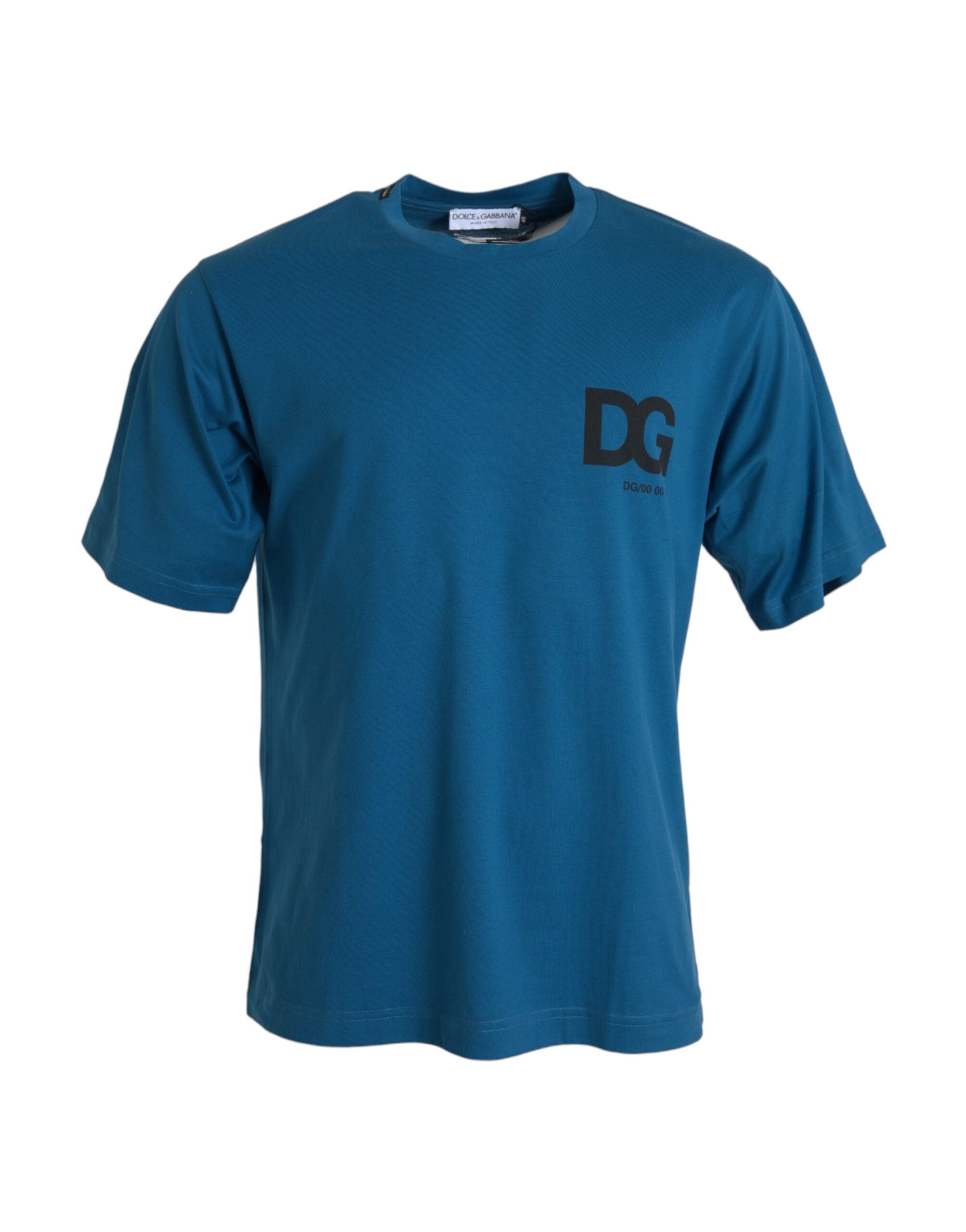 Dolce & Gabbana Blue Logo Round Neck Short Sleeves T-shirt -   -  Dolce & Gabbana.