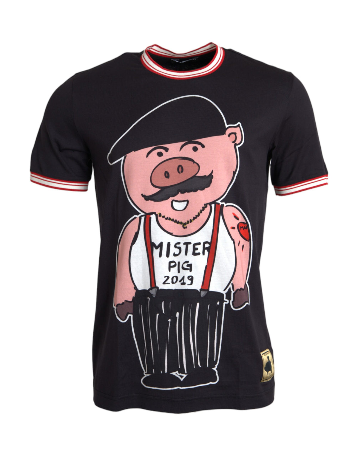 Dolce & Gabbana Black Cotton 2019 Year of the Pig T-shirt -   -  Dolce & Gabbana.