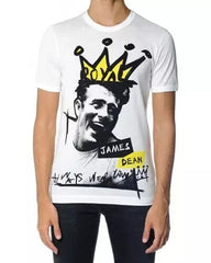 Dolce & Gabbana White Graphic Cotton Short Sleeves Men T-shirt -   -  Dolce & Gabbana.