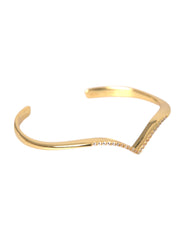 Nialaya Arched Wing Cuff Skyfall Gold CZ 925 Bracelet - - Nialaya.