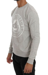 Frankie Morello Gray Cotton Crewneck Pullover Sweater -   -  Frankie Morello.