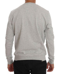 Frankie Morello Gray Cotton Crewneck Pullover Sweater -   -  Frankie Morello.