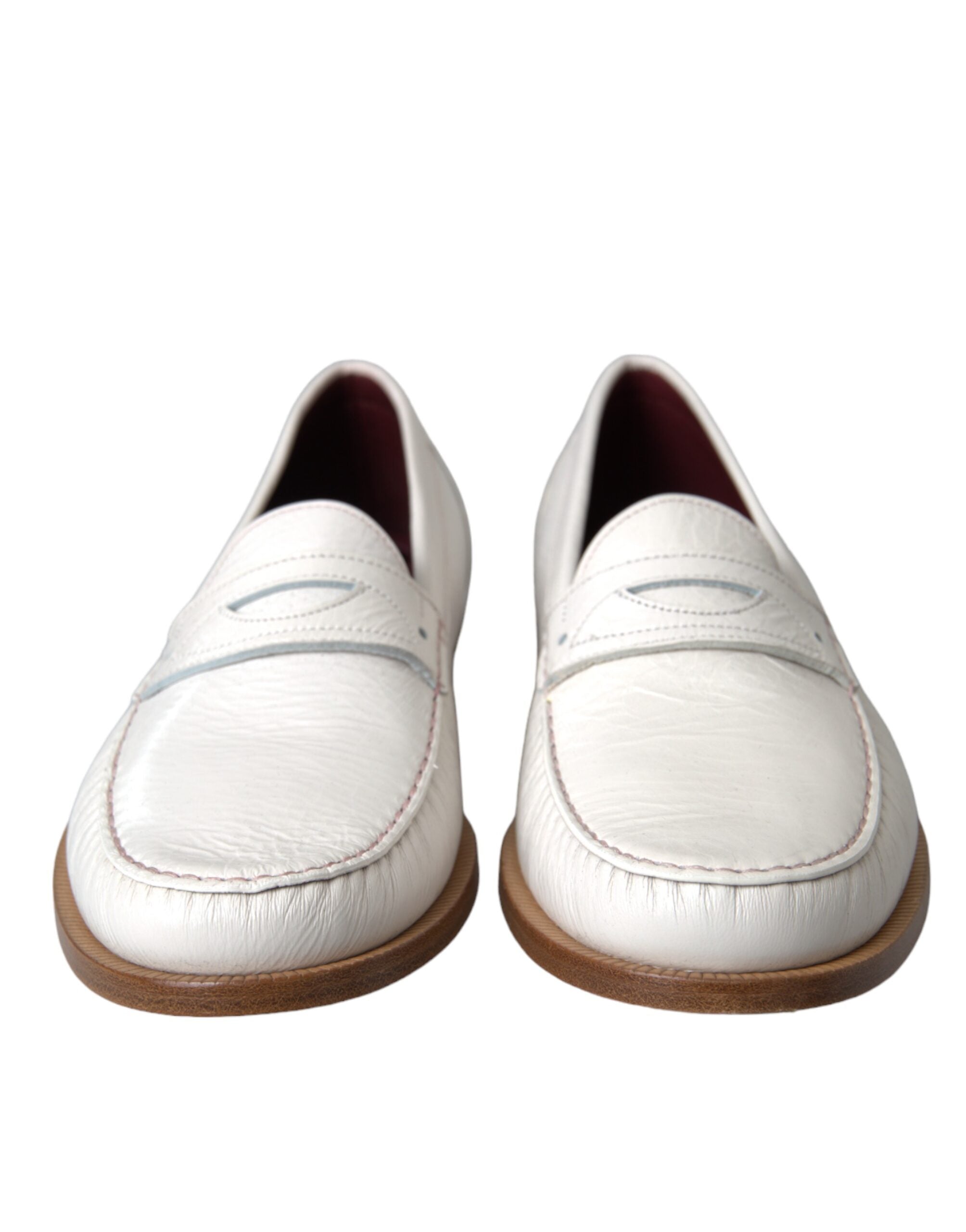 Dolce & Gabbana White Leather Slip On Mocassin Loafers Shoes -   -  Dolce & Gabbana. Dolce & Gabbana White Leather Slip On Mocassin Loafers Shoes -   -  Dolce & Gabbana.