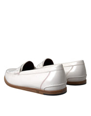 Dolce & Gabbana White Leather Slip On Mocassin Loafers Shoes -   -  Dolce & Gabbana.