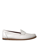 Dolce & Gabbana White Leather Slip On Mocassin Loafers Shoes -   -  Dolce & Gabbana.