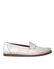 Dolce & Gabbana White Leather Slip On Mocassin Loafers Shoes -   -  Dolce & Gabbana.