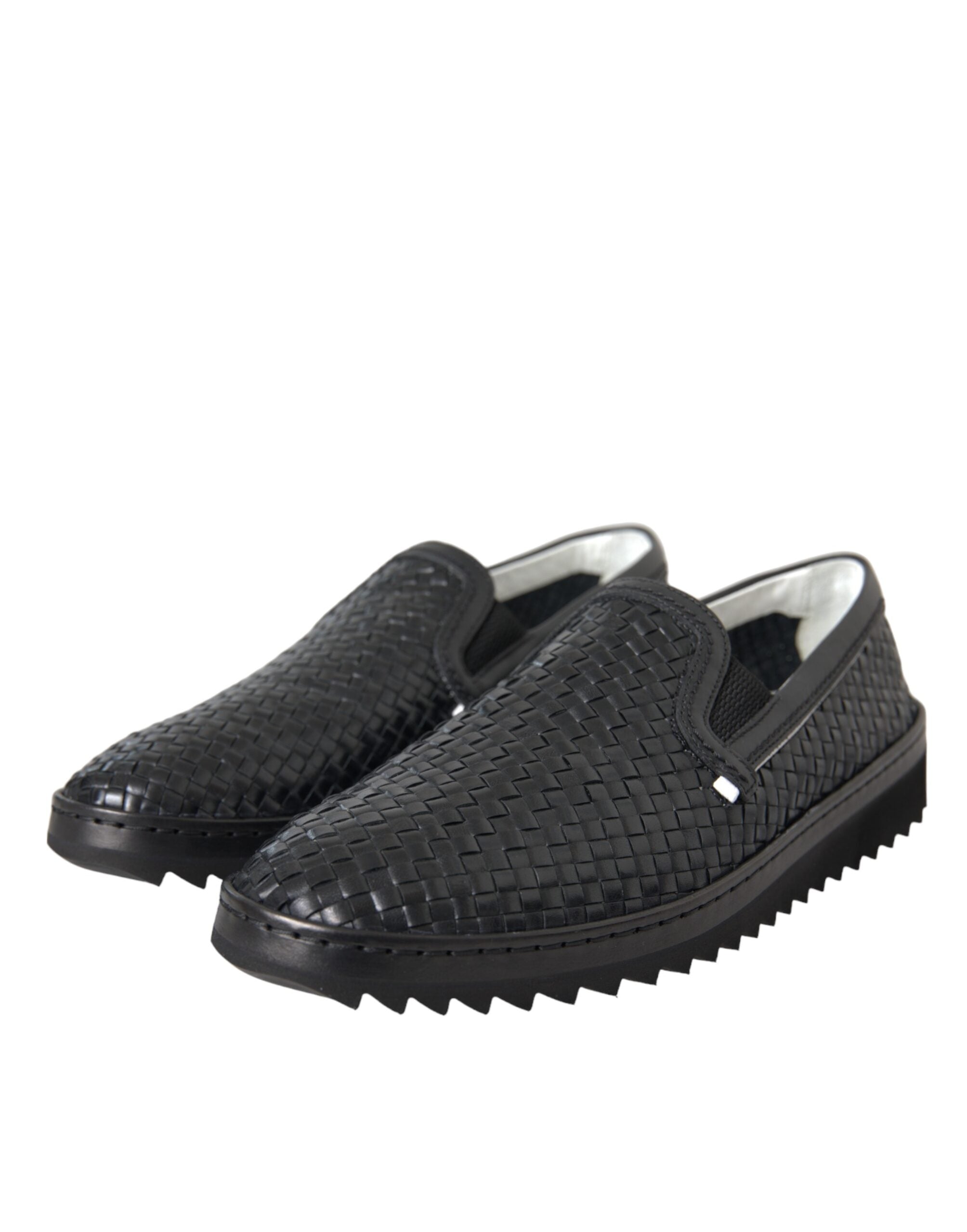 Dolce & Gabbana Black Woven Buffalo Leather Men Loafers Shoes -   -  Dolce & Gabbana. Dolce & Gabbana Black Woven Buffalo Leather Men Loafers Shoes -   -  Dolce & Gabbana.