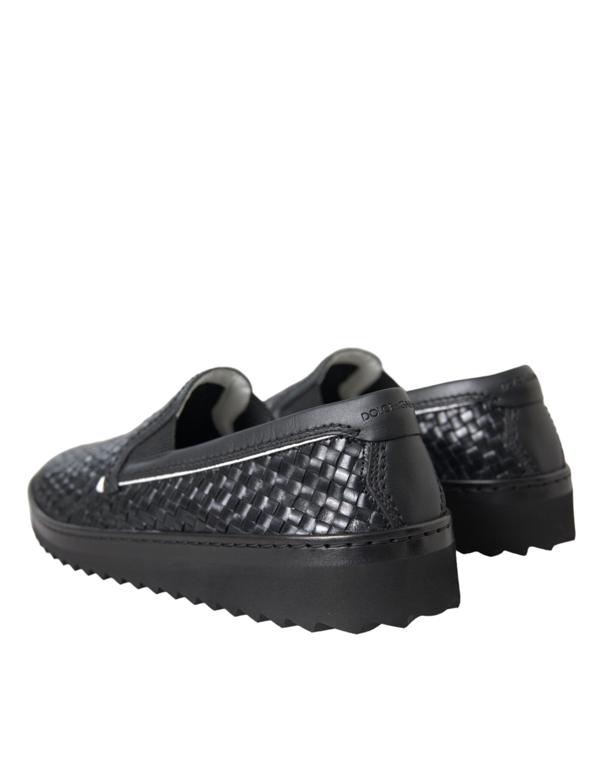 Dolce & Gabbana Black Woven Buffalo Leather Men Loafers Shoes -   -  Dolce & Gabbana. Dolce & Gabbana Black Woven Buffalo Leather Men Loafers Shoes -   -  Dolce & Gabbana.