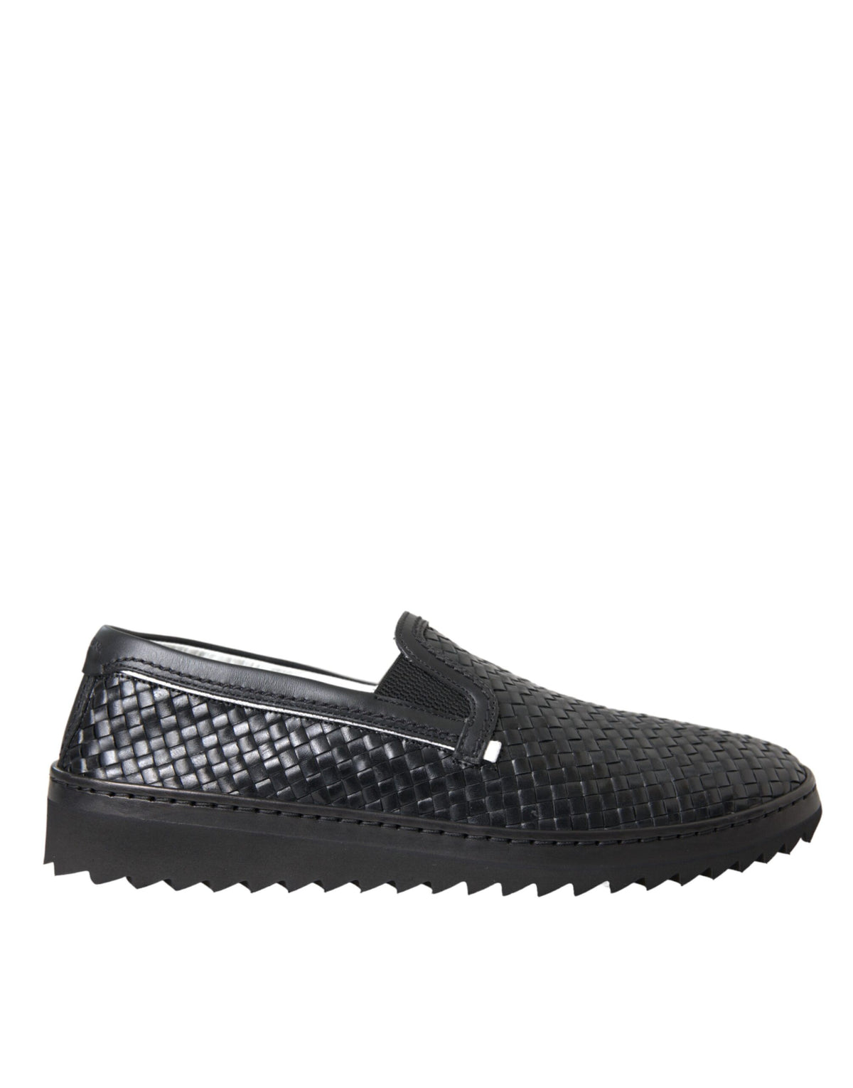 Dolce & Gabbana Black Woven Buffalo Leather Men Loafers Shoes -   -  Dolce & Gabbana.
