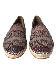 Dolce & Gabbana Brown Buffalo Leather Espadrille Flats Shoes -   -  Dolce & Gabbana.