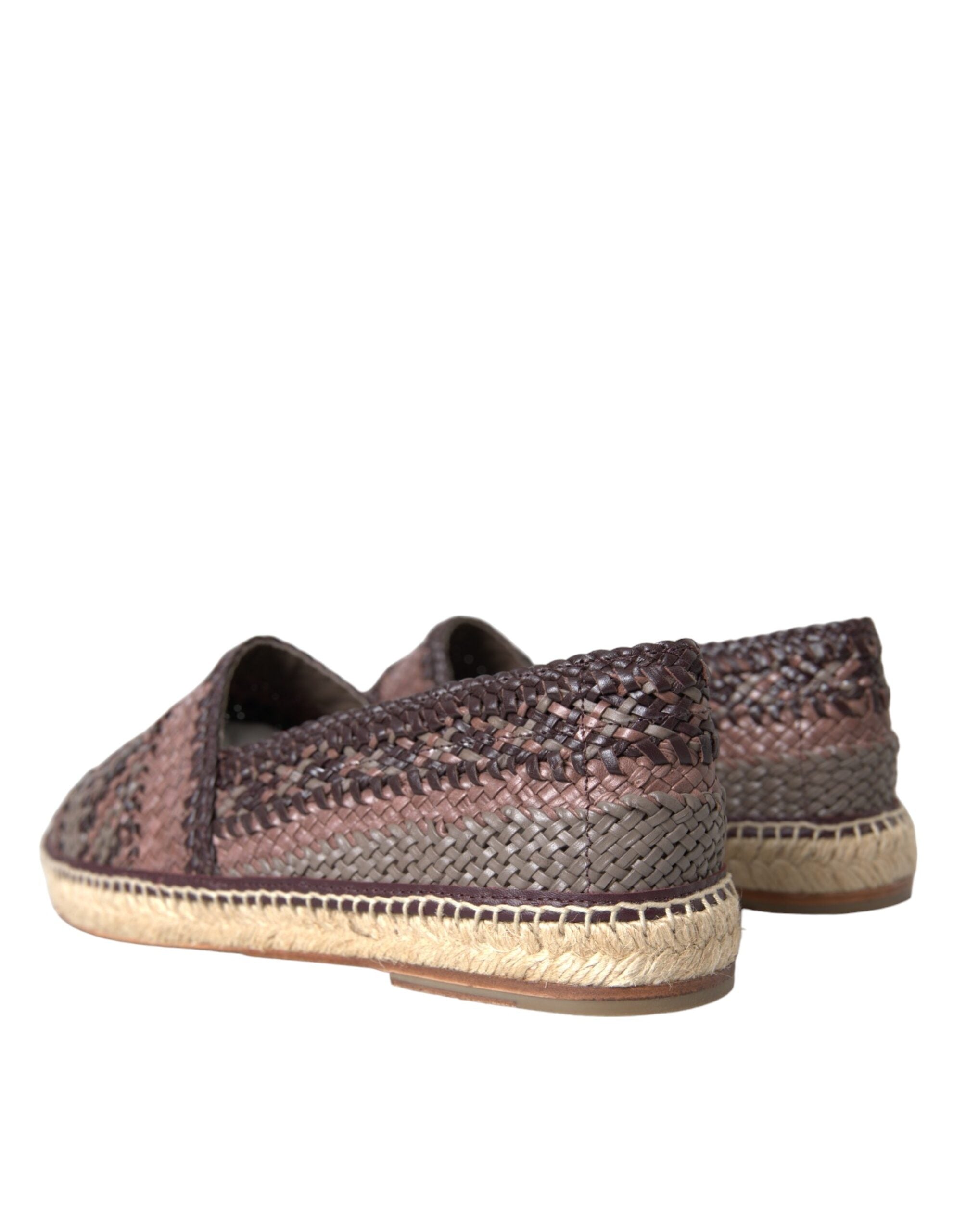 Dolce & Gabbana Brown Buffalo Leather Espadrille Flats Shoes -   -  Dolce & Gabbana. Dolce & Gabbana Brown Buffalo Leather Espadrille Flats Shoes -   -  Dolce & Gabbana.