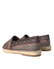 Dolce & Gabbana Brown Buffalo Leather Espadrille Flats Shoes -   -  Dolce & Gabbana.