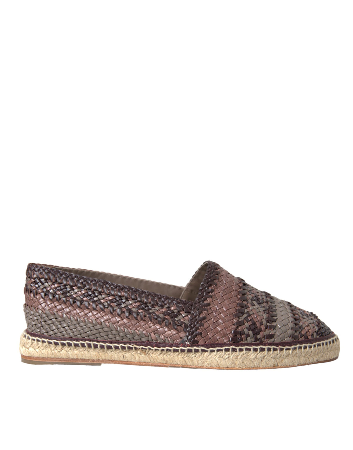 Dolce & Gabbana Brown Buffalo Leather Espadrille Flats Shoes -   -  Dolce & Gabbana.
