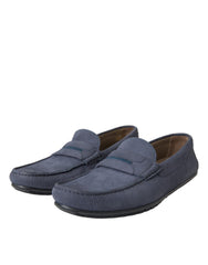 Dolce & Gabbana Blue Calf Leather Slip On Moccasin Shoes -   -  Dolce & Gabbana.