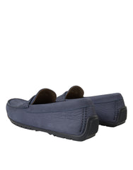 Dolce & Gabbana Blue Calf Leather Slip On Moccasin Shoes -   -  Dolce & Gabbana.