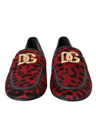 Dolce & Gabbana Red Black Leopard DG Loafers Formal Men Shoes -   -  Dolce & Gabbana.