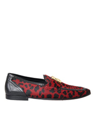 Dolce & Gabbana Red Black Leopard DG Loafers Formal Men Shoes -   -  Dolce & Gabbana.