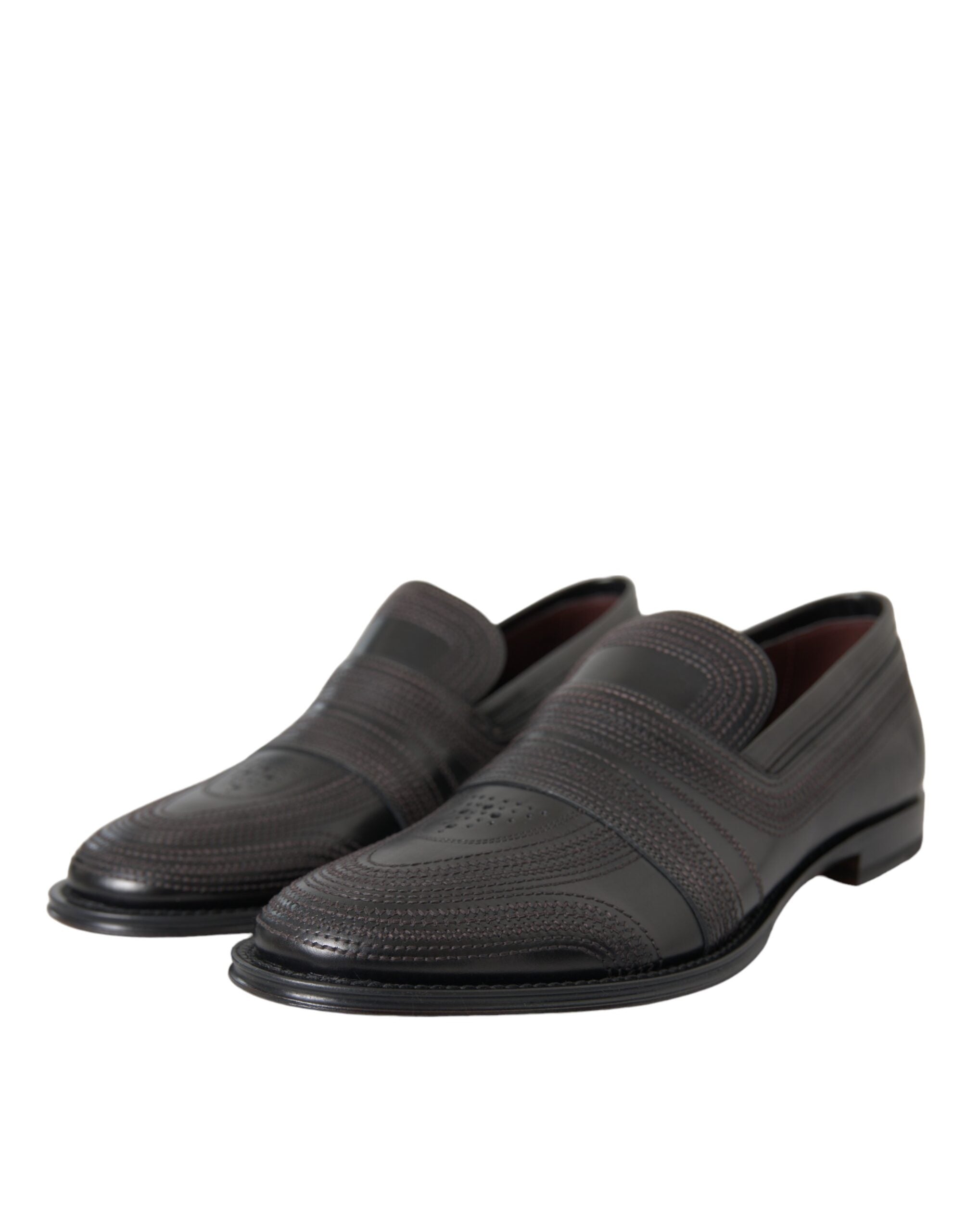 Dolce & Gabbana Black Brown Leather Loafer Men Dress Shoes -   -  Dolce & Gabbana. Dolce & Gabbana Black Brown Leather Loafer Men Dress Shoes -   -  Dolce & Gabbana.