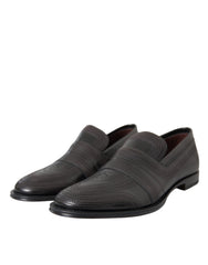 Dolce & Gabbana Black Brown Leather Loafer Men Dress Shoes -   -  Dolce & Gabbana.