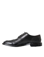 Dolce & Gabbana Black Leather Oxford Wingtip Formal Men Shoes -   -  Dolce & Gabbana.