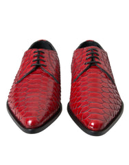 Dolce & Gabbana Red Textured Varnished Derby Men Formal Shoes -   -  Dolce & Gabbana.
