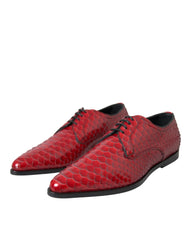 Dolce & Gabbana Red Textured Varnished Derby Men Formal Shoes -   -  Dolce & Gabbana.