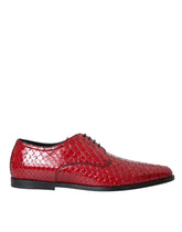 Dolce & Gabbana Red Textured Varnished Derby Men Formal Shoes -   -  Dolce & Gabbana.