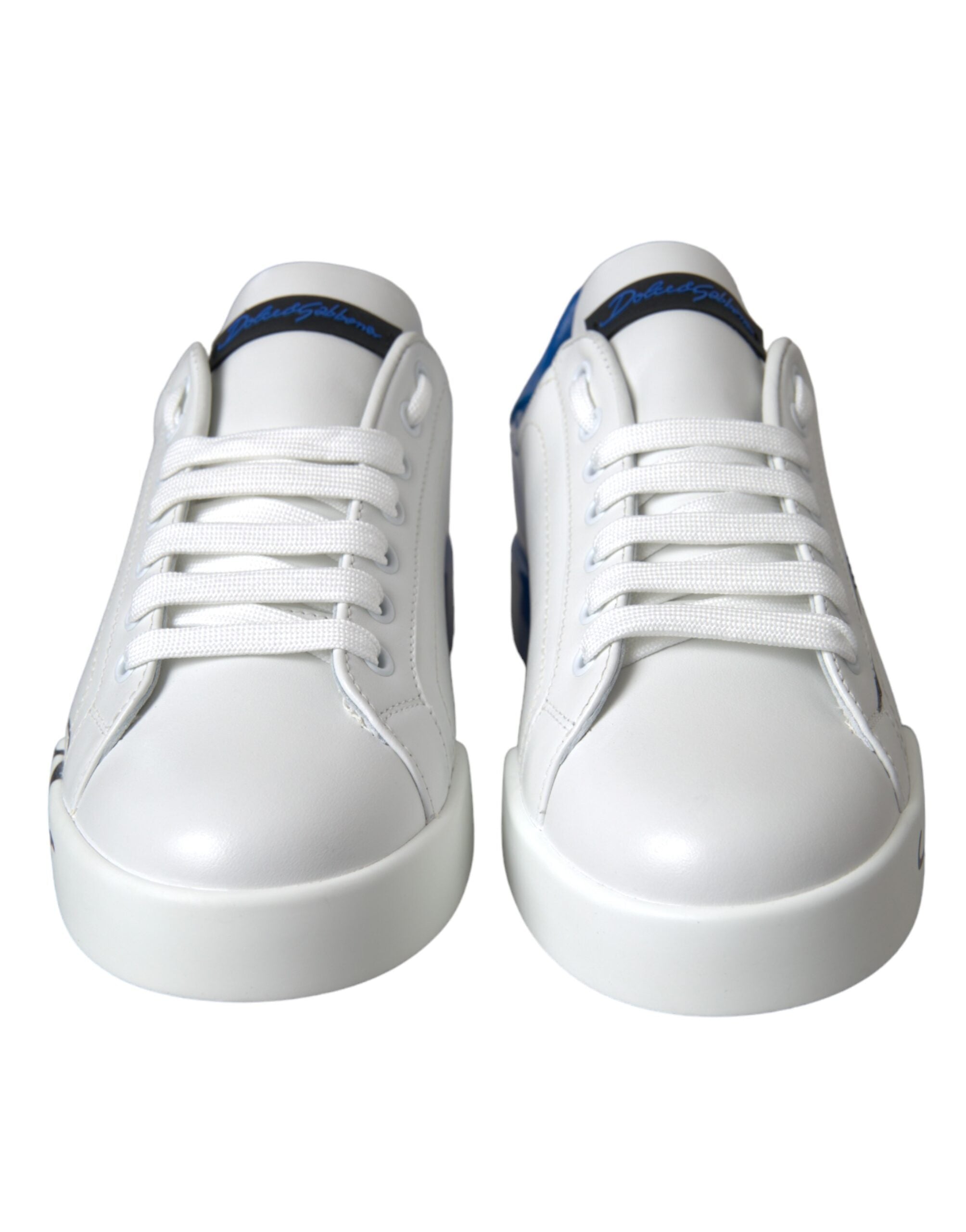 Dolce & Gabbana White Blue Leather Logo Low Top Sneakers Shoes -   -  Dolce & Gabbana. Dolce & Gabbana White Blue Leather Logo Low Top Sneakers Shoes -   -  Dolce & Gabbana.