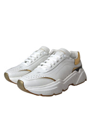 Dolce & Gabbana White Gold DAYMASTER Leather Sneakers Shoes -   -  Dolce & Gabbana.