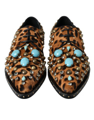Dolce & Gabbana Brown Leopard Hair Crystal Dress Broque Shoes -   -  Dolce & Gabbana.