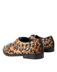 Dolce & Gabbana Brown Leopard Hair Crystal Dress Broque Shoes -   -  Dolce & Gabbana.