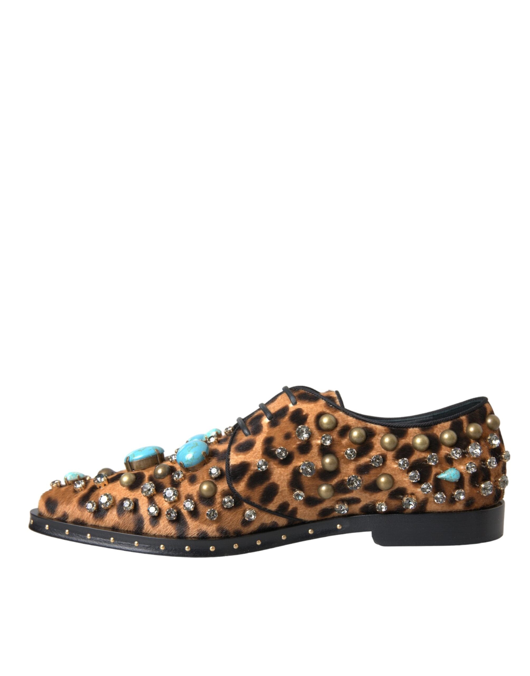 Dolce & Gabbana Brown Leopard Hair Crystal Dress Broque Shoes -   -  Dolce & Gabbana. Dolce & Gabbana Brown Leopard Hair Crystal Dress Broque Shoes -   -  Dolce & Gabbana.