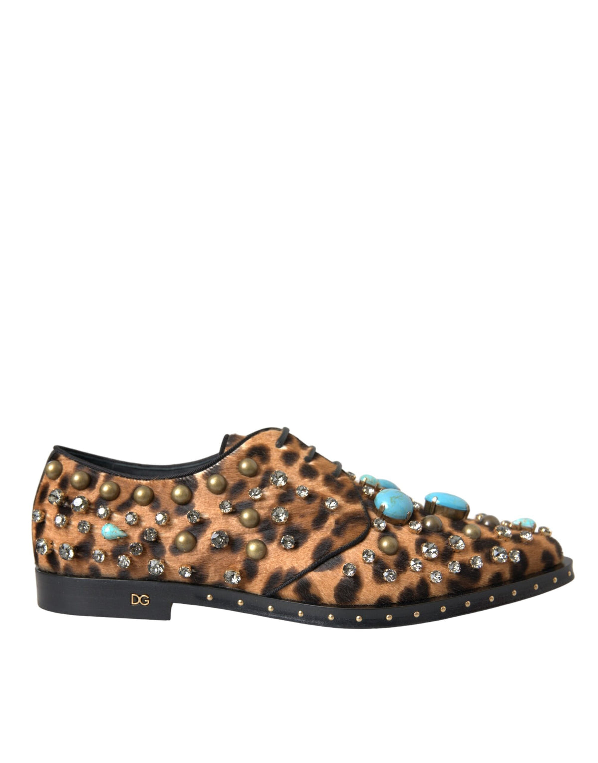 Dolce & Gabbana Brown Leopard Hair Crystal Dress Broque Shoes -   -  Dolce & Gabbana.