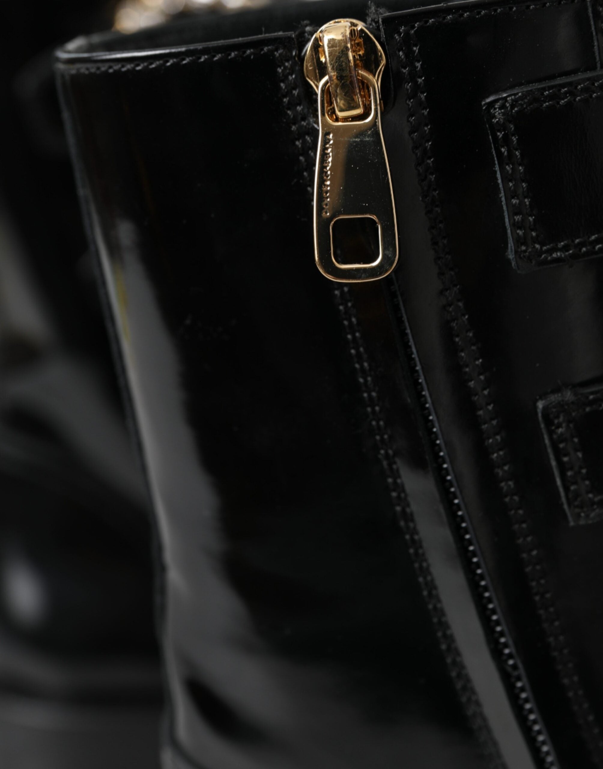 Dolce & Gabbana Black Leather Crystal Buckles Boots Shoes -   -  Dolce & Gabbana. Dolce & Gabbana Black Leather Crystal Buckles Boots Shoes -   -  Dolce & Gabbana.