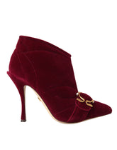Dolce & Gabbana Dark Red Velvet Devotion Buckle Boots Shoes -   -  Dolce & Gabbana.