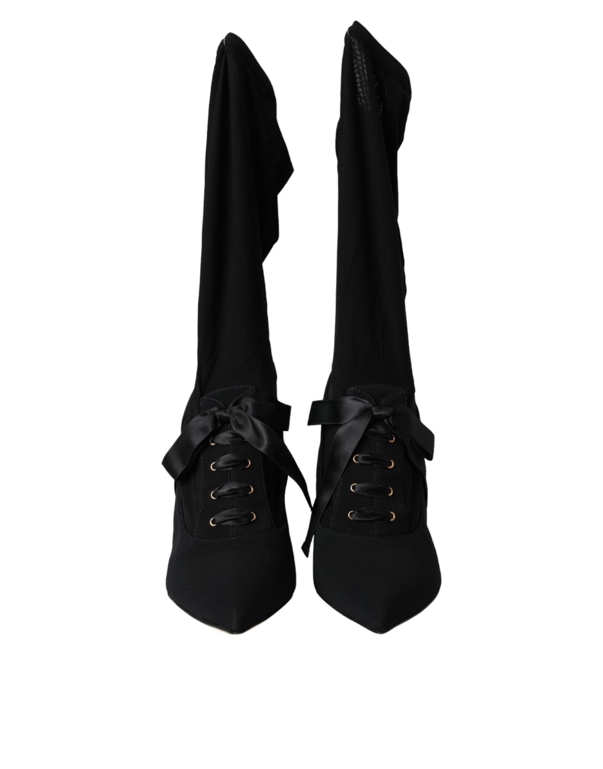 Dolce & Gabbana Black Stiletto Heels Mid Calf Boots Shoes -   -  Dolce & Gabbana. Dolce & Gabbana Black Stiletto Heels Mid Calf Boots Shoes -   -  Dolce & Gabbana.
