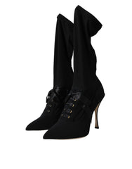 Dolce & Gabbana Black Stiletto Heels Mid Calf Boots Shoes -   -  Dolce & Gabbana.