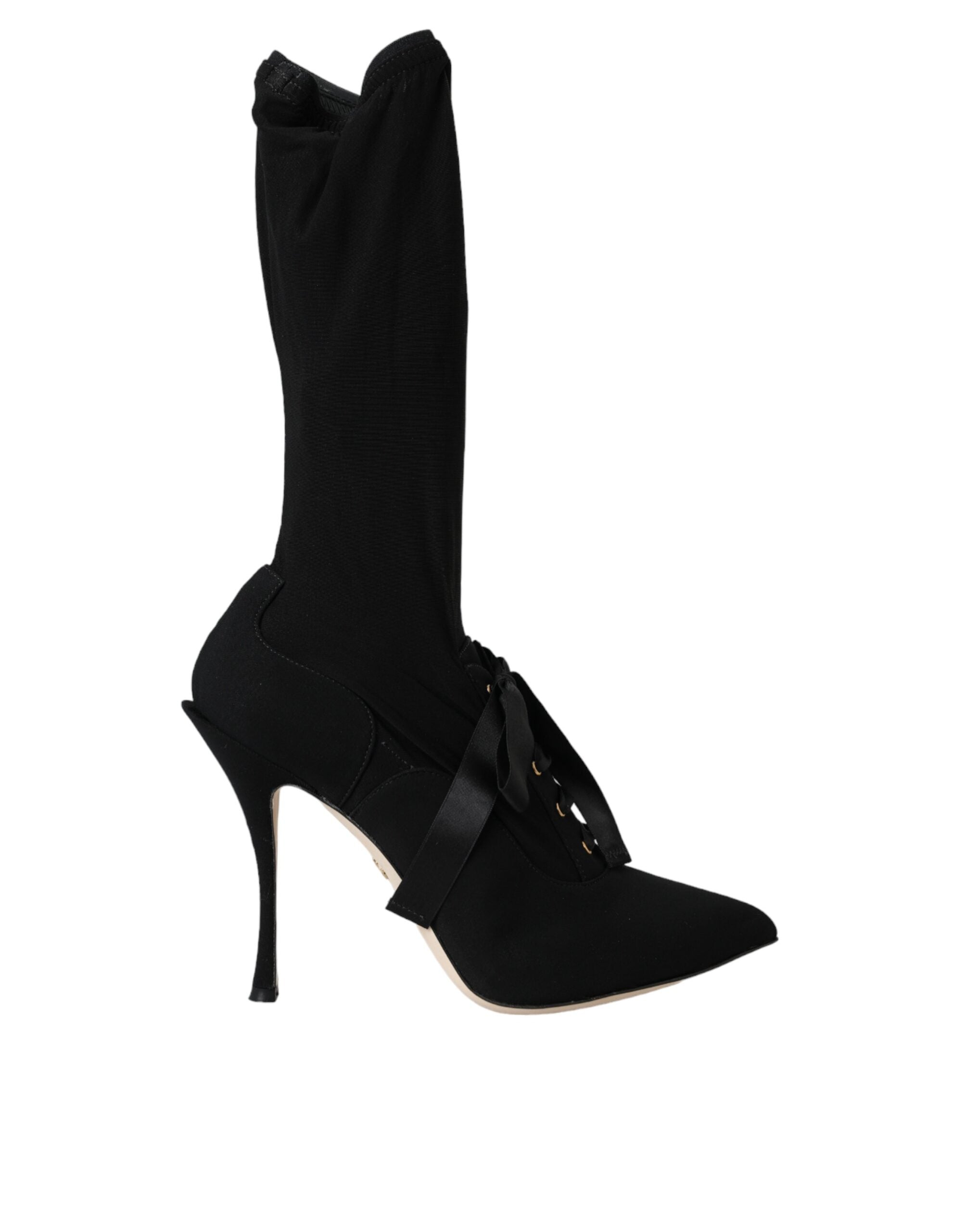 Dolce & Gabbana Black Stiletto Heels Mid Calf Boots Shoes -   -  Dolce & Gabbana.