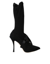 Dolce & Gabbana Black Stiletto Heels Mid Calf Boots Shoes -   -  Dolce & Gabbana.