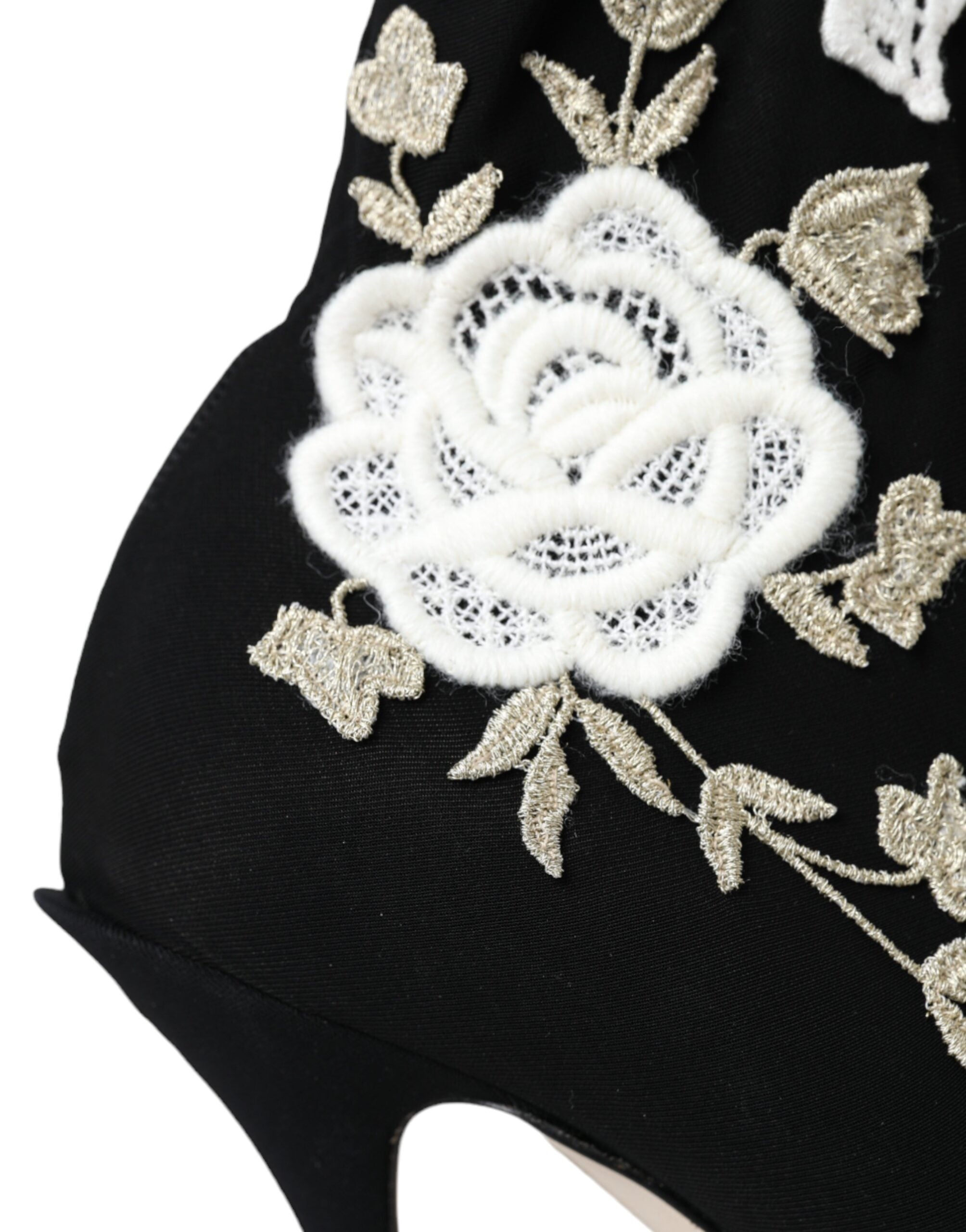 Dolce & Gabbana Black White Embroidery Slip On Boots Shoes -   -  Dolce & Gabbana. Dolce & Gabbana Black White Embroidery Slip On Boots Shoes -   -  Dolce & Gabbana.