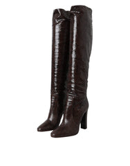 Dolce & Gabbana Brown Exotic Leather Heels High Boots Shoes -   -  Dolce & Gabbana.