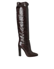 Dolce & Gabbana Brown Exotic Leather Heels High Boots Shoes -   -  Dolce & Gabbana.