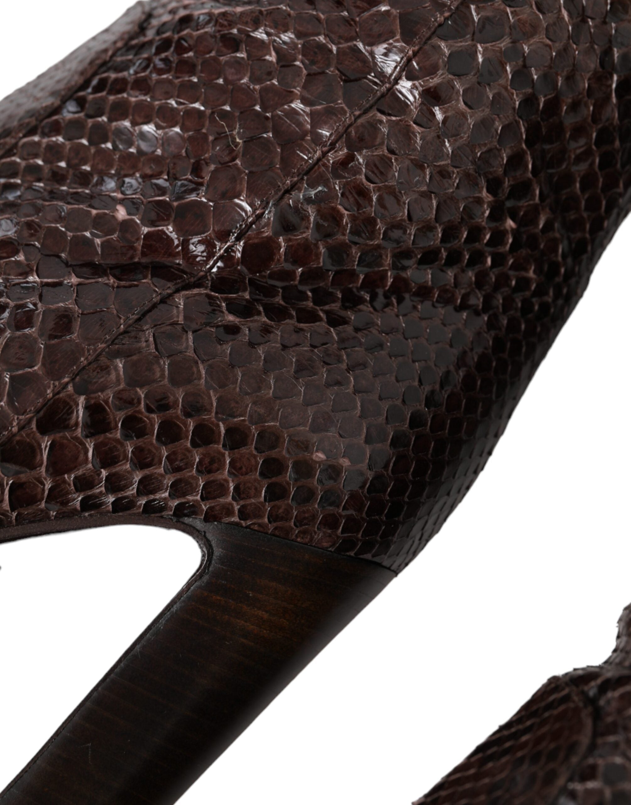 Dolce & Gabbana Brown Exotic Leather Heels High Boots Shoes -   -  Dolce & Gabbana. Dolce & Gabbana Brown Exotic Leather Heels High Boots Shoes -   -  Dolce & Gabbana.