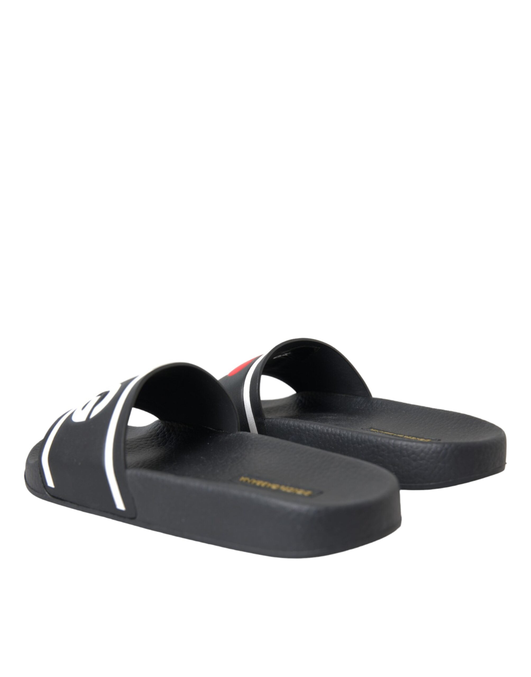 Dolce & Gabbana Black Leather I Love D&G Sandals Slides Shoes -   -  Dolce & Gabbana. Dolce & Gabbana Black Leather I Love D&G Sandals Slides Shoes -   -  Dolce & Gabbana.