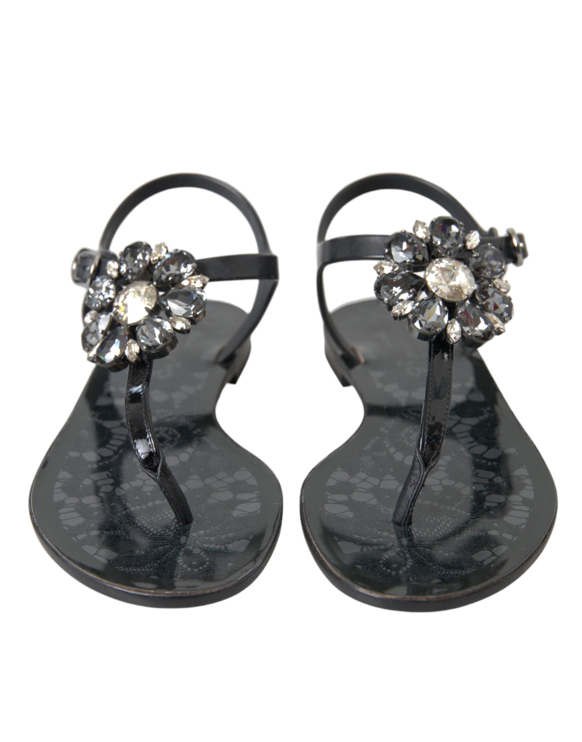 Dolce & Gabbana Black Crystal Flats Sandals Flip Flops Shoes -   -  Dolce & Gabbana. Dolce & Gabbana Black Crystal Flats Sandals Flip Flops Shoes -   -  Dolce & Gabbana.